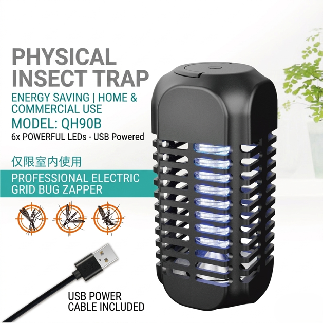 QH90B Executive Black USB-Powered Mini Bug Zapper