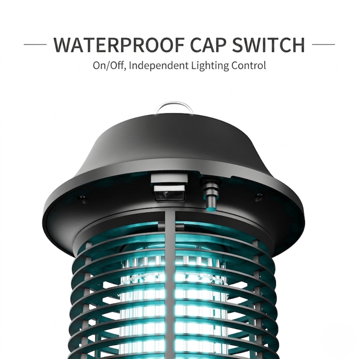 Secure Hanging Ring with Protective Wide-Brim Umbrella Lid