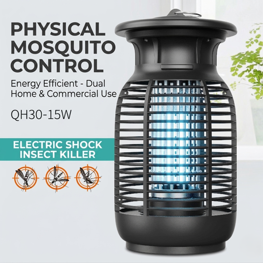 QH30-15W Luxury Vase-Shaped 15W Electronic Bug Zapper Black