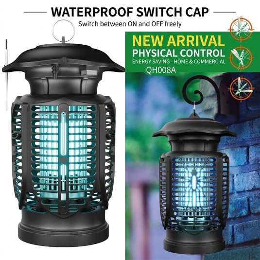 Kolma 20W Artistic Lantern-Style Mosquito Killer - 3000V High-Voltage Protection (QH008A) UV mosquito trap image