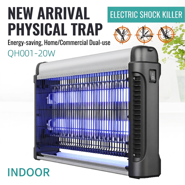 QH001-20W Industrial Electric Bug Zapper - High Efficiency 3000V Grid