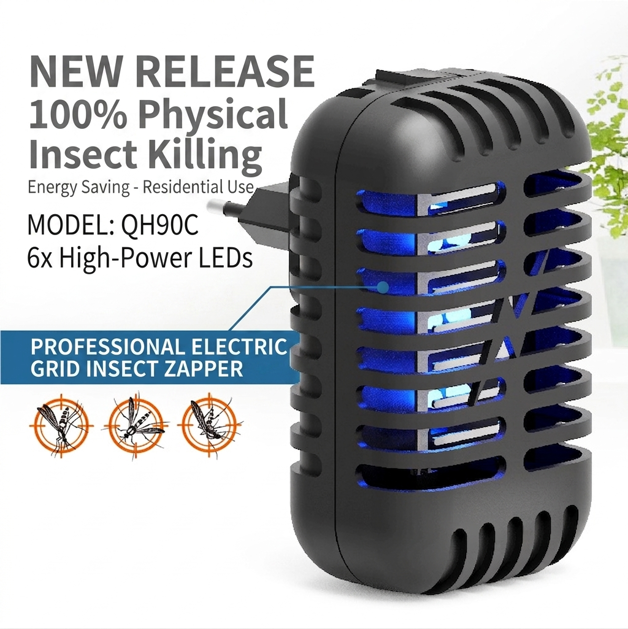 Kolma 2W Compact Plug-in LED Bug Zapper (QH90C) UV mosquito trap image
