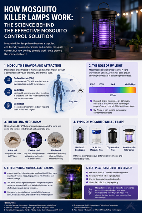 UV Mosquito Killer Lamps: Mechanisms, Effectiveness, and Safety Considerations